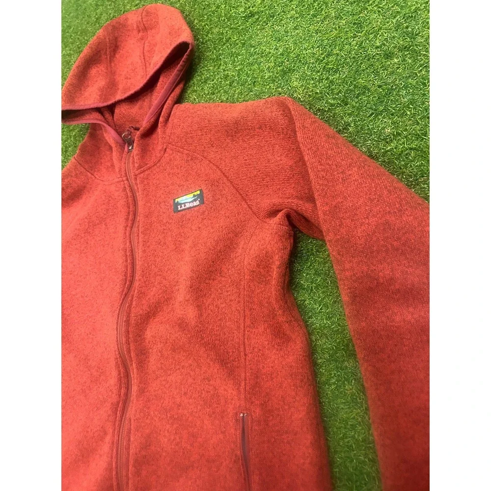L.L. Bean youth large (14-16) Hooded Full‑Zip Jacket in Brick Red